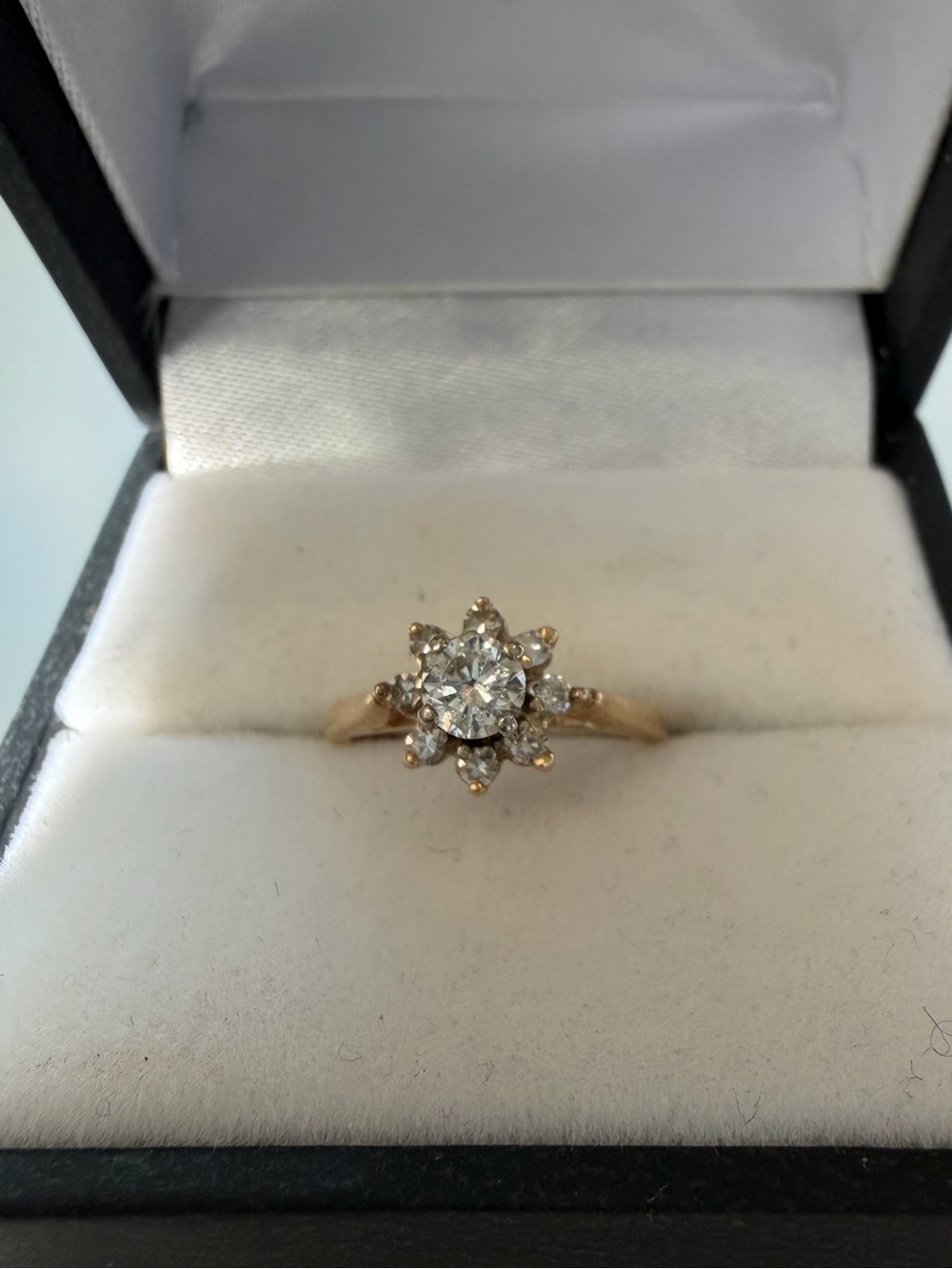 Vintage Birks 14K Yellow Gold Diamond Cluster Ring – 0.25ct Center Stone
